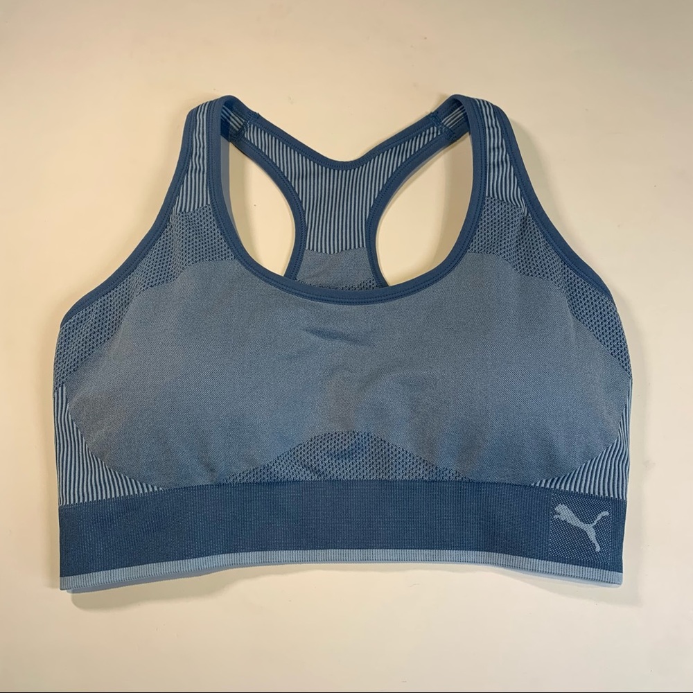 XL Puma blue keyhole Racerback sports bra